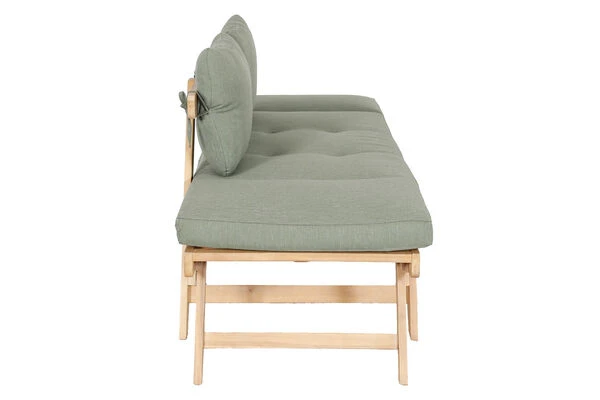 OUTFLEXX Lounge/Liege, FSC Akazie, Teakoptik, 192x70x60cm, Inkl. Polster, Grün – Bild 8