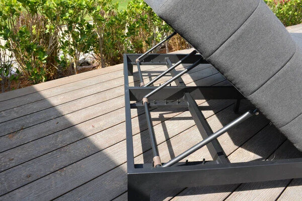 OUTFLEXX Doppelliegen, Anthrazit/sooty, Alu/Sunbrella, 203x143x40/100, Höhenverstellbare Rückenlehne – Bild 6