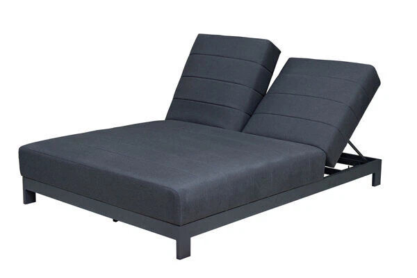 OUTFLEXX Doppelliegen, Anthrazit/sooty, Alu/Sunbrella, 203x143x40/100, Höhenverstellbare Rückenlehne – Bild 7