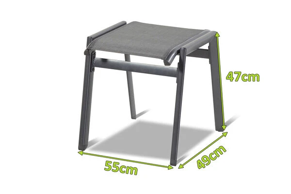 HARTMAN Aruba Hocker, Xerix/anthrazit, Aluminium/Textilene, 55x49x47cm – Bild 2