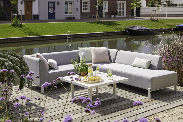 HARTMAN Dion Ecklounge, Grau/weiß, Sunbrella/Keramik, 5 Personen, Inklusive Beistelltisch – Bild 2