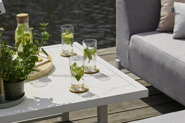 HARTMAN Dion Ecklounge, Grau/weiß, Sunbrella/Keramik, 5 Personen, Inklusive Beistelltisch – Bild 6