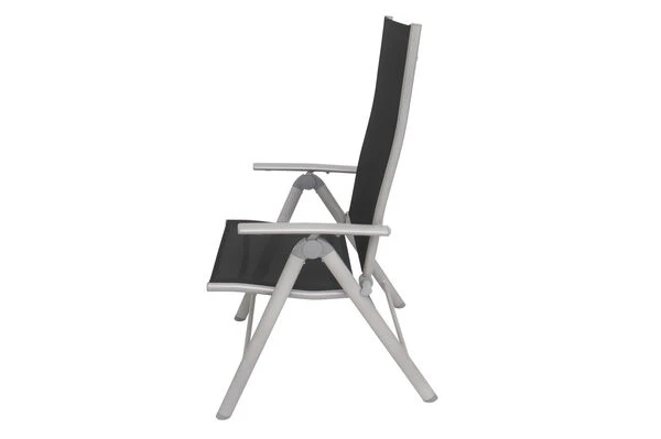 VILLANA Esstischgarnitur, Silber/schwarz, Alu/Holzimitat/Textil, Tisch 150x90cm, 6 Multipositionssessel – Bild 17