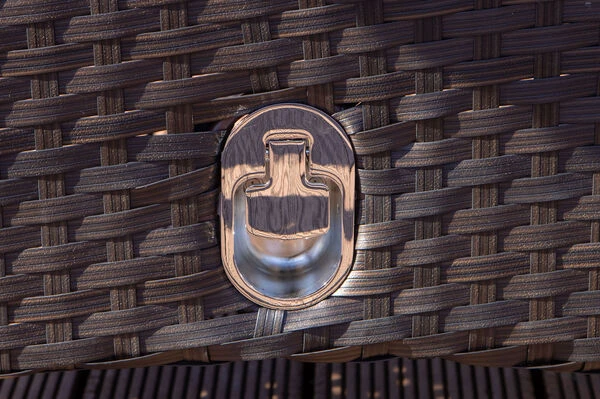 OUTFLEXX Esstischgarnitur, Polyrattan/Teak, Tisch 200x100cm, 6 Sessel, Inkl. Polster – Bild 7