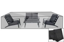 OUTFLEXX Premium Abdeckhaube Für Loungesets, Schwarz, Z.B. 21791, 265 X 140 X 82 Cm, Wasserbeständig, Integriertes Zugband