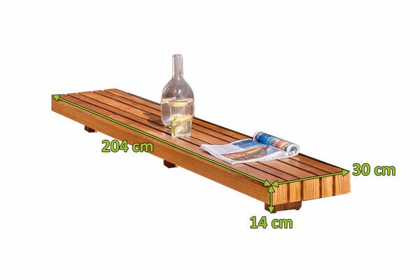 OUTFLEXX Icon Beistelltisch, Natur, Teakholz, 204 X 30 X 14 Cm, Passend Zu Icon Loungeliege – Bild 5