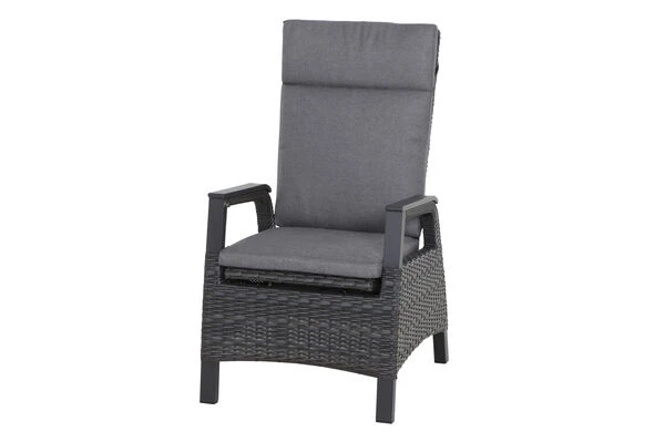 SIENA GARDEN Silva/Solea Dining Set, Anthrazit/blau/grau, Alu/Gardino®-Geflecht/Keramik, 160 X 90cm, Inkl. 6 Diningsessel, Stufenlos Verstellbar – Bild 2