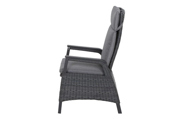 SIENA GARDEN Silva/Solea Dining Set, Anthrazit/blau/grau, Alu/Gardino®-Geflecht/Keramik, 220 X 100cm, Inkl. 4 Diningsessel, Stufenlos Verstellbar – Bild 4