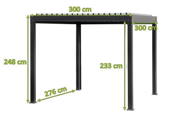 OUTFLEXX Pergola, Anthrazit Matt, Aluminium, 300x300x248 Cm â Bild 5
