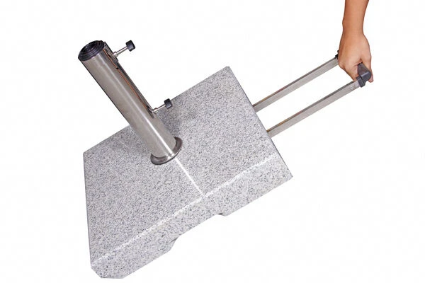 DOPPLER Trolley Granitsockel, Edelstahl/Granit, 50 Kg, Für Schirmstöcke Von 32-60 Mm – Bild 2