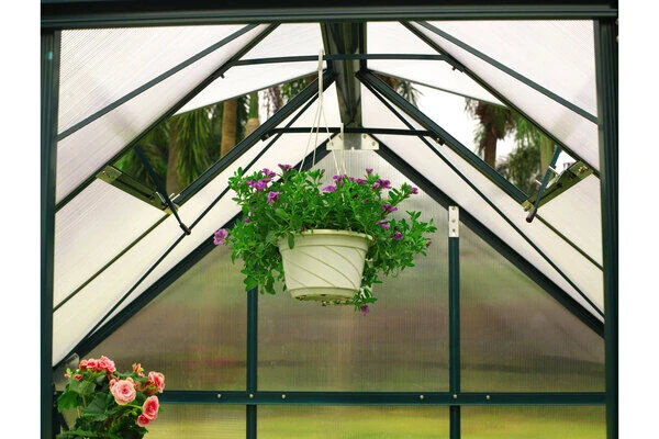 OUTFLEXX Gewächshaus, Grün, Alu/Polycarbonat, 4mm, Inkl. Fundament, Pulverb. 195 X 195 X 205 Cm – Bild 2