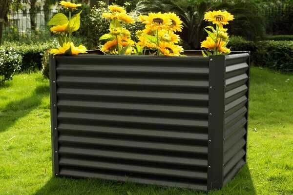 OUTFLEXX Hochbeet, Anthrazit, Zincalume, Pulverbeschichtet, 120 X 90 X 84 Cm, Durch Zubehör Erweiterbar – Bild 2