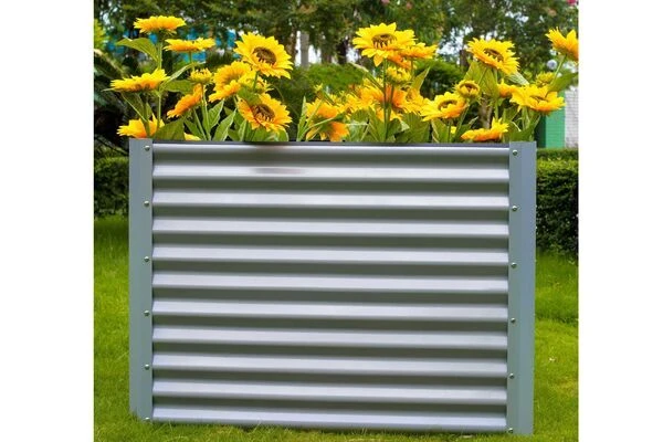 OUTFLEXX Hochbeet, Silber, Zincalume, Pulverbeschichtet, 120x90x84 Cm – Bild 2