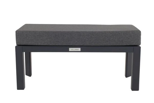 VILLANA Hocker / Fußablage, Schwarz/grau Meliert, Alu/Polyester, 100 X 46 X 46 Cm, Inkl. Kissen – Bild 2