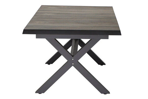 SIENA GARDEN Sincro Ausziehtisch, Anthrazit/natur-grau, Alu/Keramik, 205/265x103 Cm – Bild 6