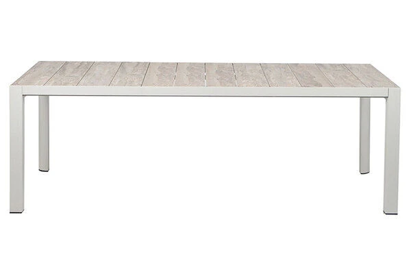 SIENA GARDEN Silva Diningtisch, Weiß/washed Grey, Alu/Keramik, 220x100cm – Bild 2