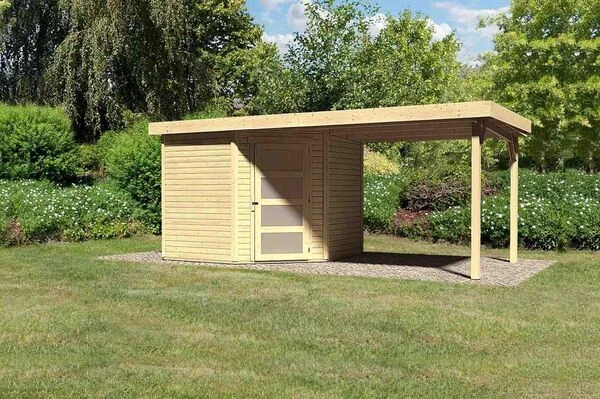 KARIBU Gartenhaus Schwandorf 5, Fichtenholz 19 Mm, Pultdach – Bild 2