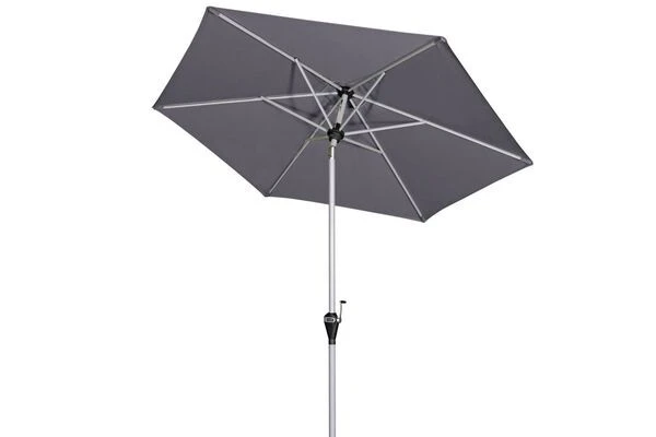 DOPPLER Active Auto Tilt Mittelstockschirm, Anthrazit, Aluminium/Textil, Ø210cm, Höhenverstellbar, Knickbar, Mit Kurbel – Bild 2