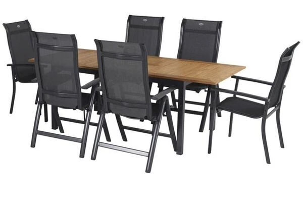 HARTMAN 4er Set Alice Comfort Stapelsessel, Xerix/anthrazit, Alu/Textilene, 68x65x107cm – Bild 2