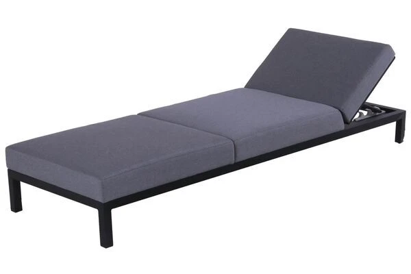 HARTMAN Adam Gartenliege, Flanelle, Alu/Sunbrella, 195x70x30cm, Rückenlehne Verstellbar, Inkl. Kopfkissen – Bild 2