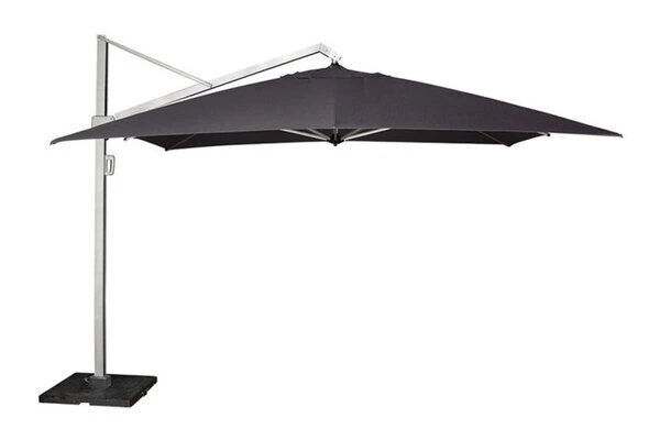 SIENA GARDEN Stratos Ampelschirm, Silber/schwarz Meliert, Alu/Spuncrylic®, 300x400cm, 360° Drehbar, Vertikal Verstellbar – Bild 2