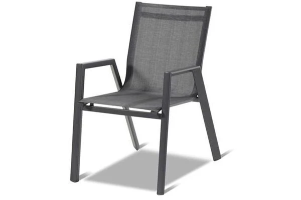 HARTMAN Aruba Esstischgarnitur, Xerix, Alu/Textilene, Tisch 180/240x100cm, 6 Stapelsessel – Bild 2