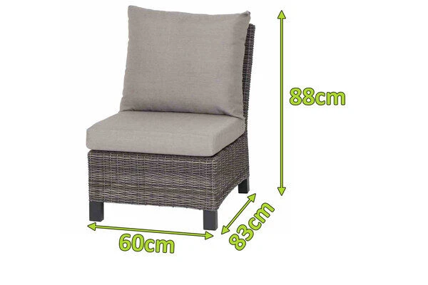 SIENA GARDEN Corido Mittelelement, Charcoal, Alu / Gardino®-Geflecht, 60x83x88 Cm – Bild 2