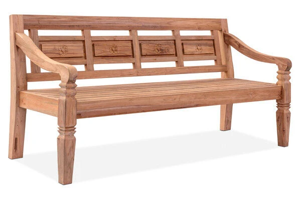 OUTFLEXX Bank, Natur, Recycled FSC®-Teak, 180x70x85cm, Aufwändig Gestaltet, Mit Armlehnen – Bild 2