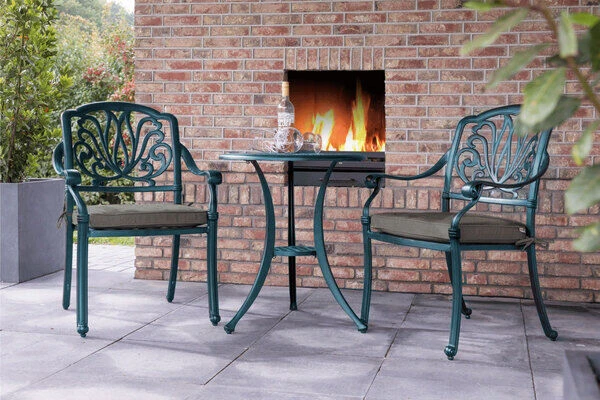 HARTMAN Amalfi Bistrotisch, Dunkelgrün, Alu-Guss, Ø62 Cm – Bild 2