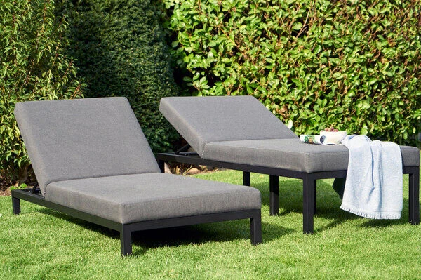 HARTMAN Eva Loungeliege, Sooty, Sunbrella, 195 X 70 X 45 Cm, Rückenlehne Verstellbar, Hohe Liegefläche – Bild 2
