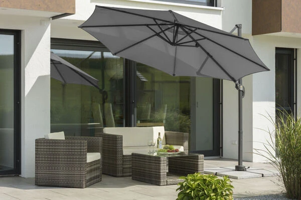 Schneider® SCHNEIDER Rhodos Junior Ampelschirm, Anthrazit, Rund, Ø 300 Cm – Bild 2