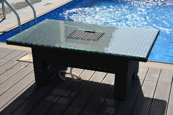 OUTFLEXX Dining Tisch, Grau, Polyrattan, 140x80x53/69cm, Höhenverstellbar â Bild 2