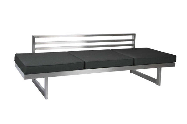 STERN New Holly Lounge/Liege, Silber/schiefergrau, Edelstahl, 216x77x68 Cm, Inkl. Polster Schiefergrau – Bild 2