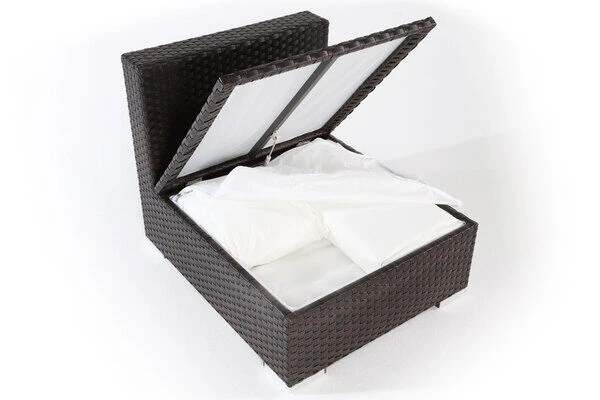 OUTFLEXX Mittelelement, Braun, Polyrattan, Inkl. Polster Und Kissen, Wasserfeste Kissenbox – Bild 2