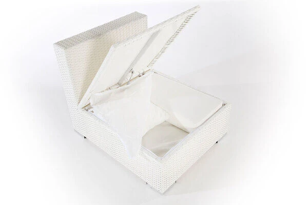 OUTFLEXX Mittelelement, Weiß, Polyrattan, Inkl. Polster, Wasserfeste Kissenbox – Bild 2