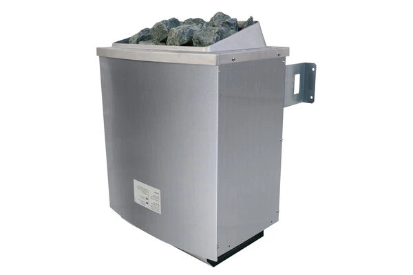 KARIBU Bodin Sauna, Naturbelassen, Fichte, 210 X 165 X 202 Cm, Fronteinstieg,mit Bronzierter Tür Und Kranz SETmit Ofen 4,5 KW Ext. Strg. Easy – Bild 4