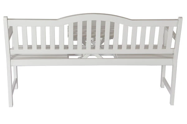 VILLANA Gartenbank, Weiß, Akazienholz, 152 X 59 X 86 Cm, 2-3 Personen, Klapptisch-Funktion – Bild 8