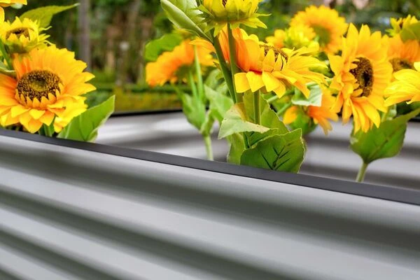 OUTFLEXX Hochbeet, Silber, Zincalume, Pulverbeschichtet, 120x90x84 Cm – Bild 3