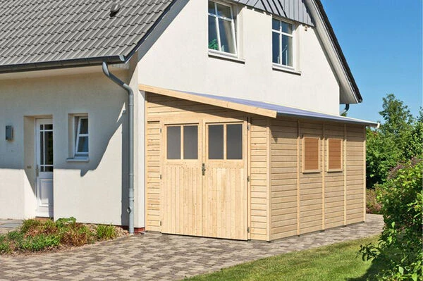 KARIBU Gartenhaus Bomlitz, Fichtenholz 19 Mm, Naturbelassen – Bild 3