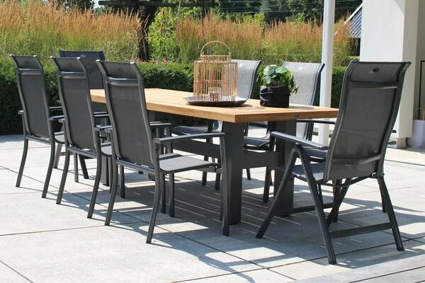 HARTMAN 4er Set Alice Comfort Stapelsessel, Xerix/anthrazit, Alu/Textilene, 68x65x107cm – Bild 3