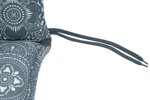 DOPPLER Lyra Stuhlauflage Hochlehner, Grau Gemustert, Polyester, 120 X 48 X 7 Cm, Mit Kopfkissen Und Reißverschluss – Bild 3