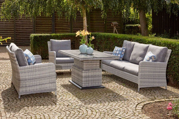 SIENA GARDEN Soria 2-Sitzer Loungesofa, Ice Grey, Alu / Gardino®-Geflecht, 149x87x88 Cm – Bild 3