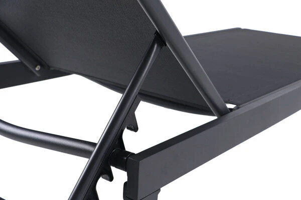 OUTFLEXX Liege, Anthrazit Matt/schwarz, Alu/Textilene, 190x62x34cm, Rückenlehne Verstellbar – Bild 6