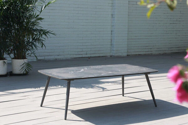 OUTFLEXX Oranger Blossom Lounge-Set, Anthrazit, Alu/XL Geflecht, 4-teilig, Inkl. Sitz- Und Rückenkissen, Tisch 120 X 70 X 42 Cm – Bild 3