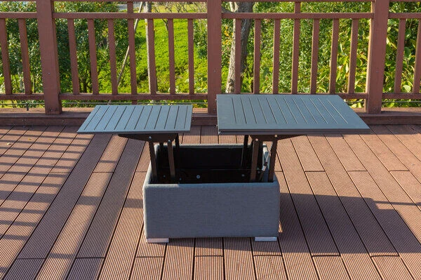 OUTFLEXX Loungetisch, Flanelle, Alu/Sunbrella, 78/157 X 78 X 37/64 Cm, Höhenverstellbar – Bild 3