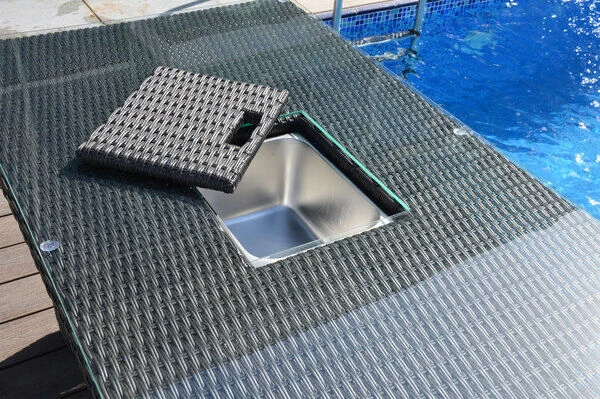 OUTFLEXX Dining Tisch, Grau, Polyrattan, 140x80x53/69cm, Höhenverstellbar â Bild 3