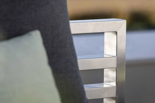 STERN New Holly Lounge/Liege, Silber/schiefergrau, Edelstahl, 216x77x68 Cm, Inkl. Polster Schiefergrau – Bild 3