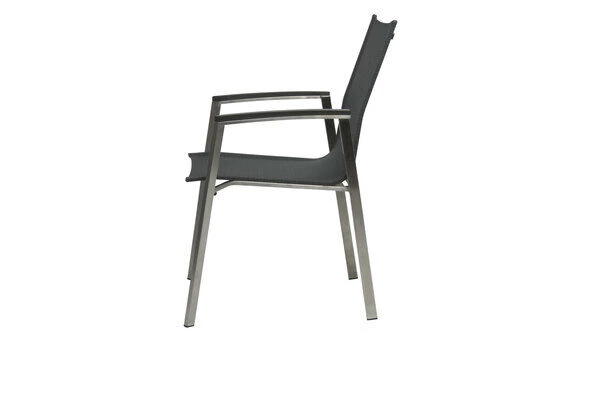 STERN New Top Stapelsessel, Silber/karbon, Edelstahl/Textil/Aluminiumarmlehnen, 63x57x90 Cm, Stapelbar – Bild 3