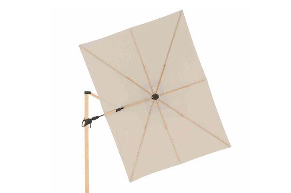 DOPPLER Alu Wood Pendelschirm, Natur, Alu/Polyester, 300x220 Cm, Mit Kurbel, Holzoptik â Bild 4