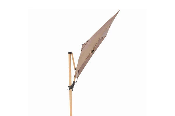 DOPPLER Alu Wood Pendelschirm, Greige, Alu/Polyester, 300x220 Cm, Mit Kurbel, Holzoptik – Bild 3